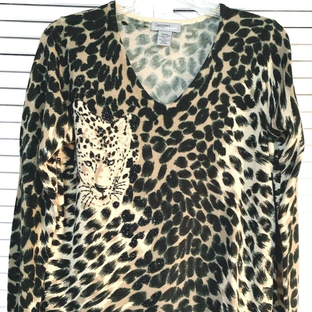 Designer Originals Sweater -Animal Print-Petite XL